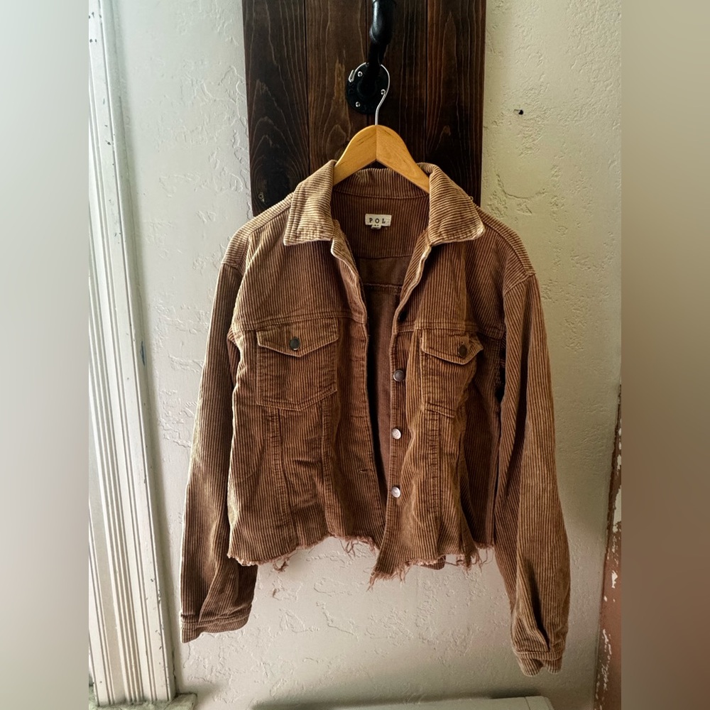POL Corduroy Jacket in Camel Brown
